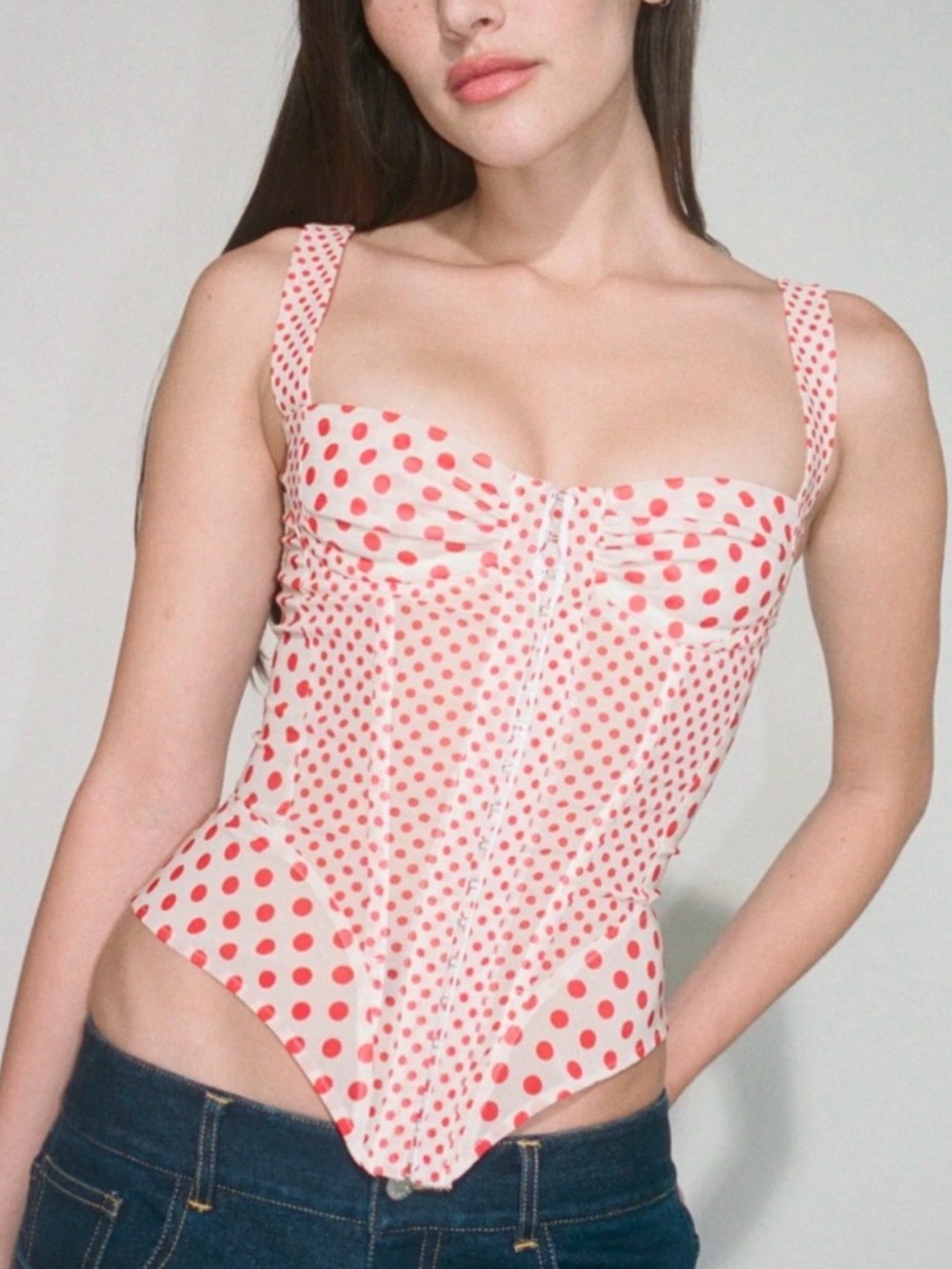 Miaou Red Polka Dot Deville Corset
